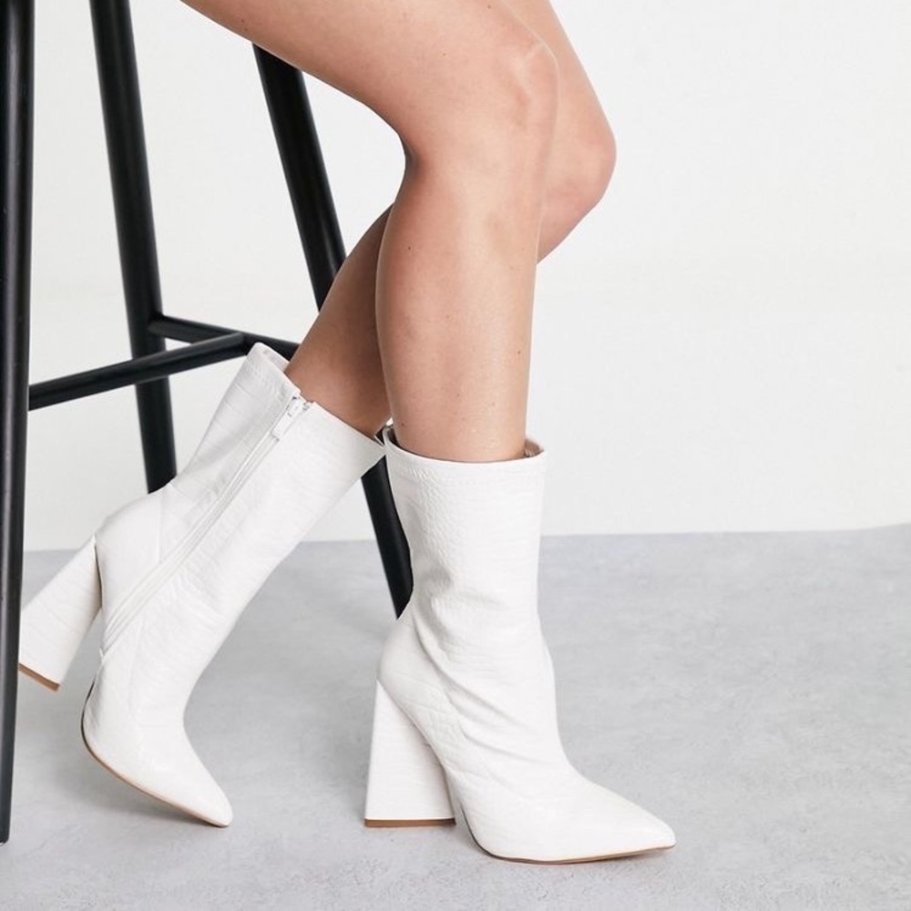 Croc print boot.
